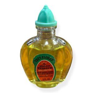 VTG 1930s THREE FLOWERS Brilliantine ART DECO Bottle Richard Hudnut Decor Prop